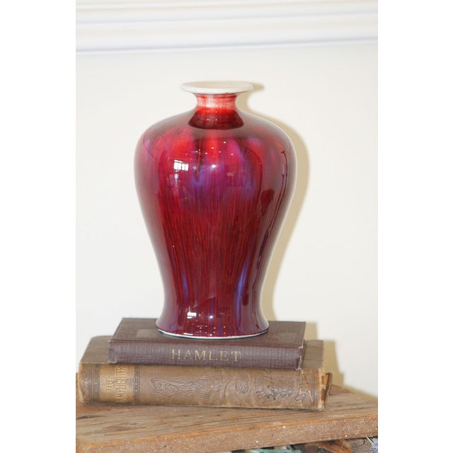 Chinese Stunning Marked Chinese Jingdezhen Oxblood Flambe Vase For Sale - Image 3 of 13