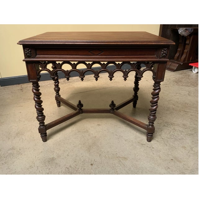 Late 19th Century Antique Neo-Gothic Coffee Table, 1880 For Sale - Image 5 of 11