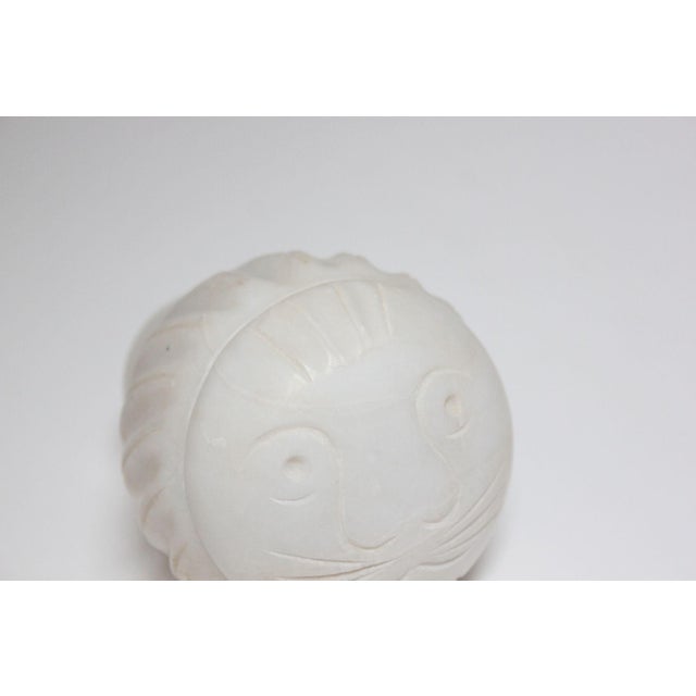 Vintage Italian Alabaster Lion Sculpture / Paperweight For Sale - Image 10 of 12