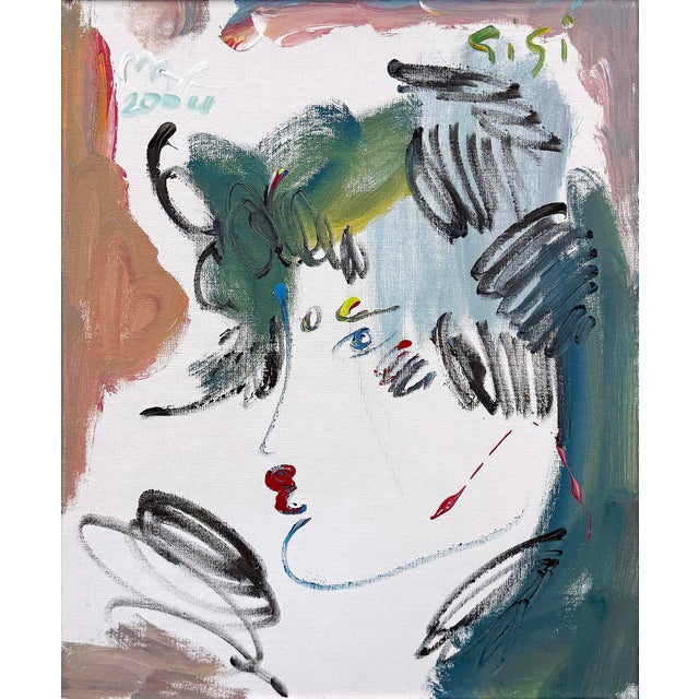 Original acrylic painting on canvas. Hand signed and dated upper front by Peter Max. Canvas size: 24 x 20 inches. Custom...