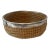 Handwoven Coil Basket With Metal Band 12" For Sale