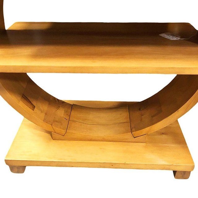 Wood 1930s Blond Geometric Art Deco Side Table Attributed to Gilbert Rohde for Brown Saltman For Sale - Image 7 of 8