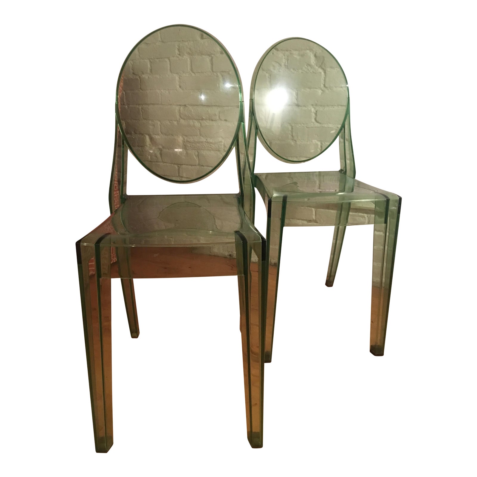 Green Kartell Ghost Chairs A Pair Chairish