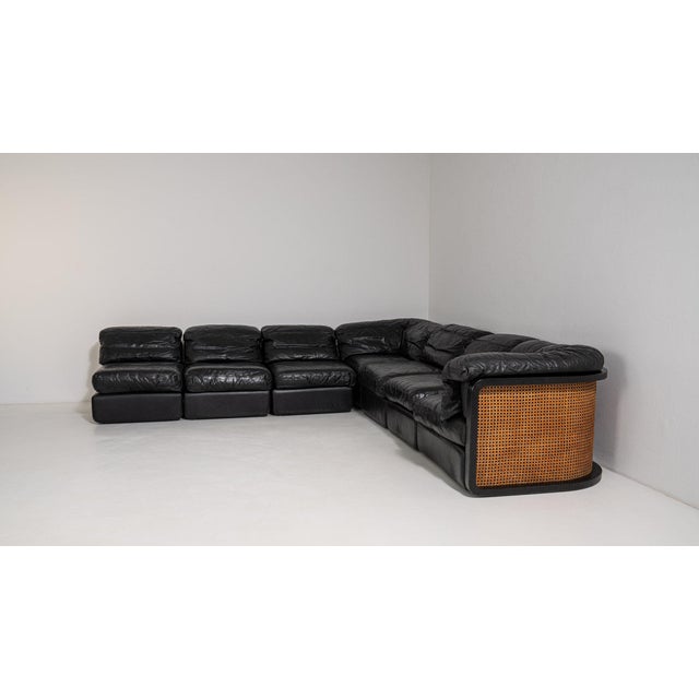 19th Century France Black Leather Sofa For Sale - Image 9 of 10
