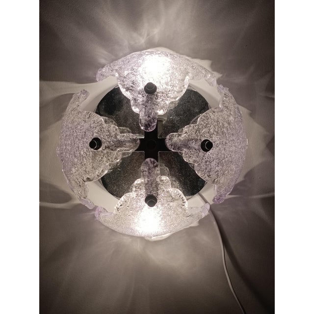 Murano Frosted Glass Wall Sconce, 1970s For Sale - Image 4 of 8