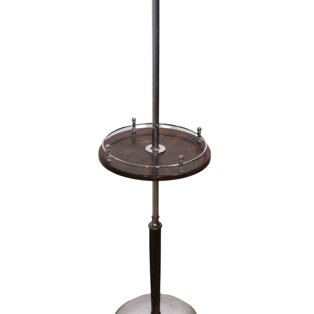 Art Deco Machine Age Floor Lamp With Table Surface Ca. 1930's Made in Usa For Sale - Image 11 of 12