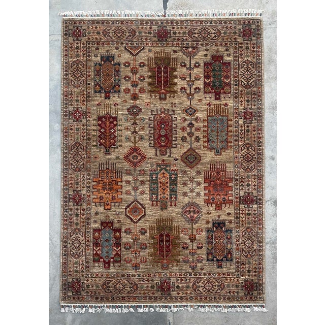 Contemporary Caucasian Tribal Wool Rug With Geometric Motifs – 170x244 Cm For Sale - Image 11 of 18