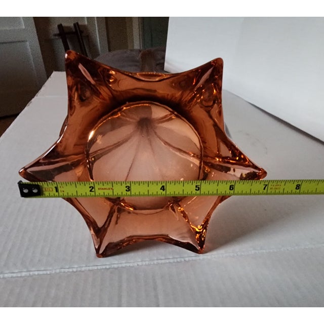 Wine Monumental 32" Cranberry Swung Art Glass Floor Vase, Optic Ribbed Star Foot, MCM For Sale - Image 8 of 11