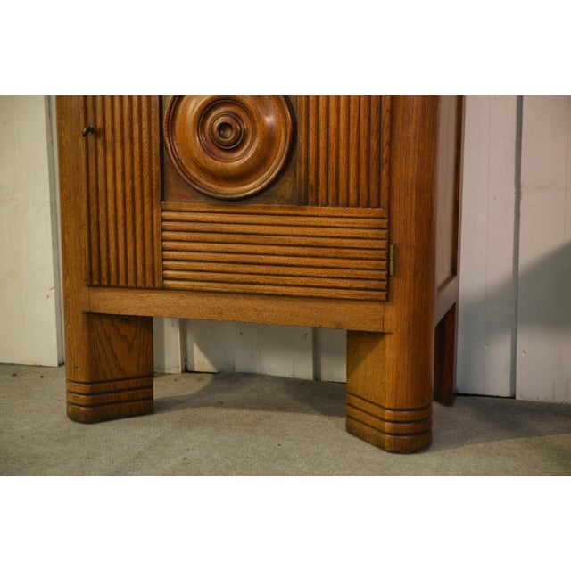 Vintage Oak Display Cabinet by Charles Dudouyt, 1950s For Sale - Image 13 of 14