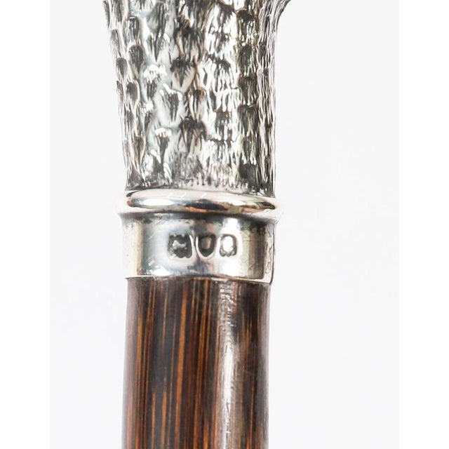 Antique Walking Stick Cane Silver Duck Head Handle, 1890s For Sale - Image 6 of 16