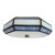 Mid Century Blue & White Tiffany Style Flush Light For Sale