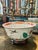 Chinoiserie Vintage 10” Hand-Painted Porcelain Lotus & Dragon Centerpiece Bowl With Ming Style Wood Stand For Sale - Image 3 of 11