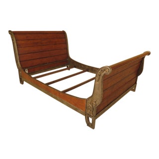 Century Iron & Maple Queen Size Sleigh Bed For Sale
