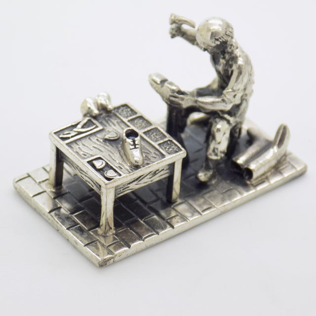 Vintage Italian Handmade Sterling Silver Cobblers Workshop Figurine, 1980s For Sale - Image 6 of 14