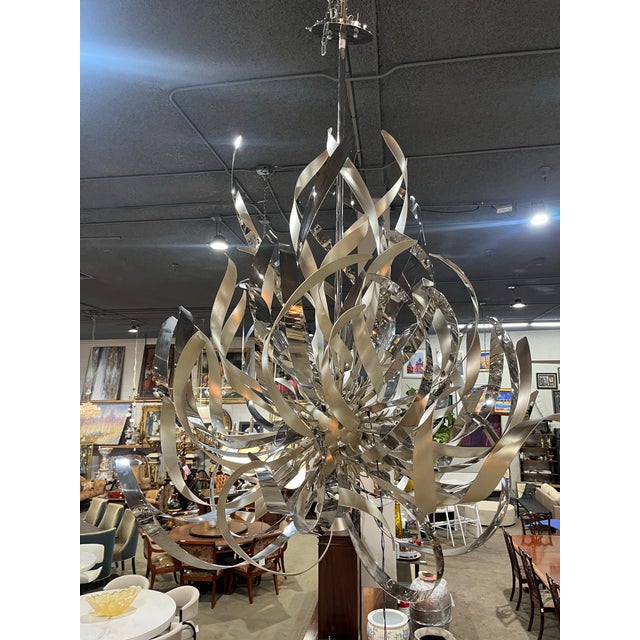 Corbet by Hudson Valley Lighting Silver “Graffiti” Chandelier For Sale In Las Vegas - Image 6 of 9
