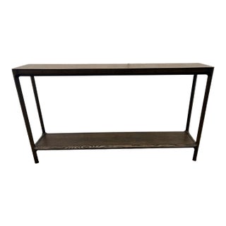 Restoration Hardware Padua Console Table – 60” Brown Oak Finish For Sale