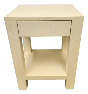 Lamp Table Covered in Phillip Jeffries Manila Hemp