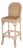 Flora 30 in. Seat Height Rattan Scalloped Edge Bar Stool with Back, Natural Rattan For Sale
