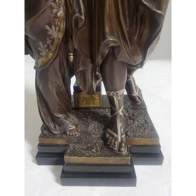 French 19th Century Parcel Silver & Gilt Bronze Sculpture of a Man & Woman For Sale - Image 4 of 13