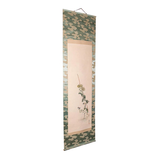 1920's 6' 6'' Tall Antique Scroll Painting For Sale