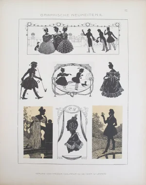 Vintage German Designer Prints, C. 1900 - A Pair