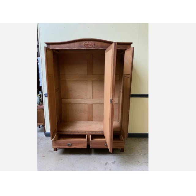 Antique Oak Wardrobe, 1925 For Sale - Image 6 of 10