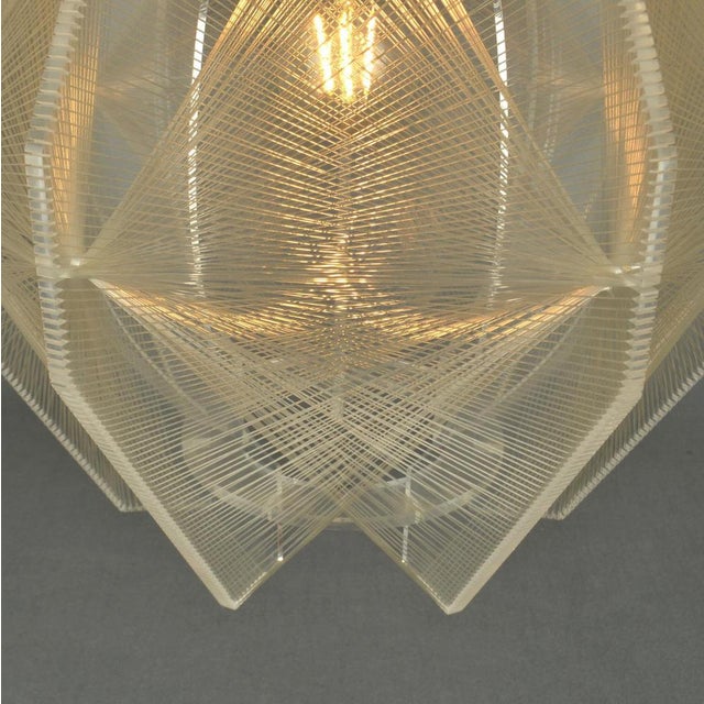 Pendant Lamp in Acrylic Glass, Wire and Brass, 1970s For Sale - Image 10 of 18