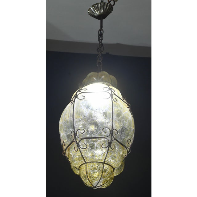 1970s Italian Wonderful Yellow Colour Venetian Lantern, Seguso Murano Glass For Sale - Image 10 of 15