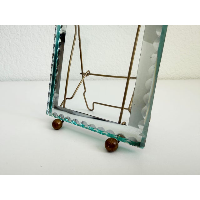 French Art Deco Brass & Chip Glass Easel Picture Frame For Sale In Sacramento - Image 6 of 9