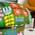 Mushroom Ottoman in Green Garden Hand Block Printed Fabric For Sale In San Francisco - Image 6 of 11