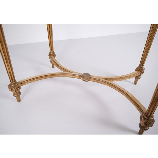 Antique Louis XVI Gustavian Desk with Glass Top & Drawer, 1850s For Sale - Image 11 of 14