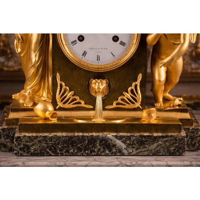1800s Lefevre Empire Ormolu Marble Venus Clock – 1 Pc For Sale - Image 13 of 15