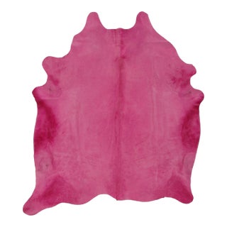 Rug & Kilim’s Contemporary Cowhide Solid Rug in Bright Pink Hues For Sale