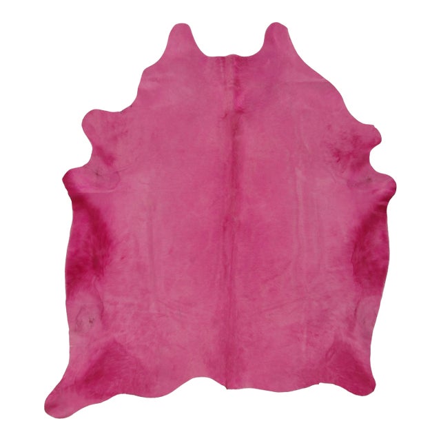 Rug & Kilim’s Contemporary Cowhide Solid Rug in Bright Pink Hues For Sale