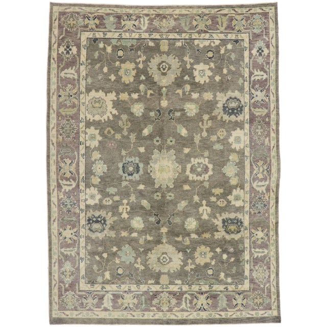 Earth-Tone Turkish Oushak Rug - 09'01 X 12'04 For Sale - Image 9 of 9