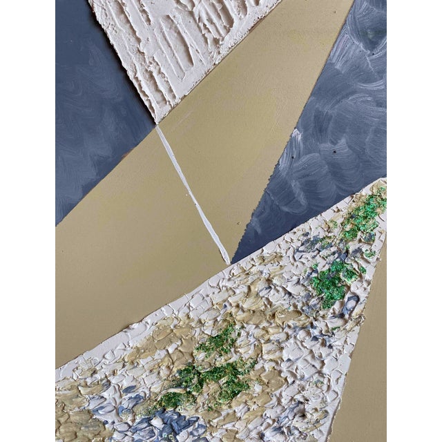 "Triangolazioni Uno" Panel decorated and painted with mixed media by Mascia Meccani in 2020. One-of-a-kind piece, signed...