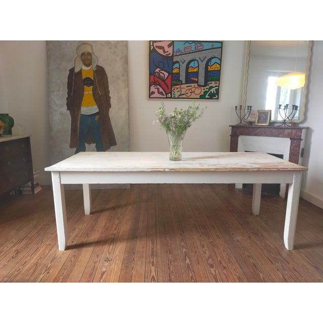 White Antique White Dining Table For Sale - Image 8 of 8