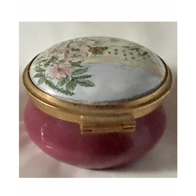 Metal New Vintage Staffordshire Style Flower Box Enamel Hand Painted For Sale - Image 7 of 13