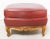 French Beech and Red Skai Ottoman, 1960s For Sale - Image 3 of 9