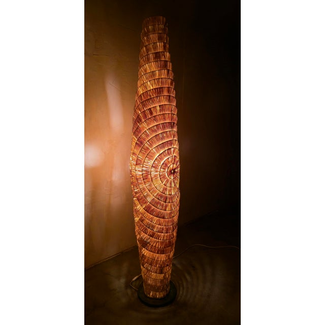 Organic Coastal Sculptural Woven Floor Lamp For Sale - Image 9 of 14