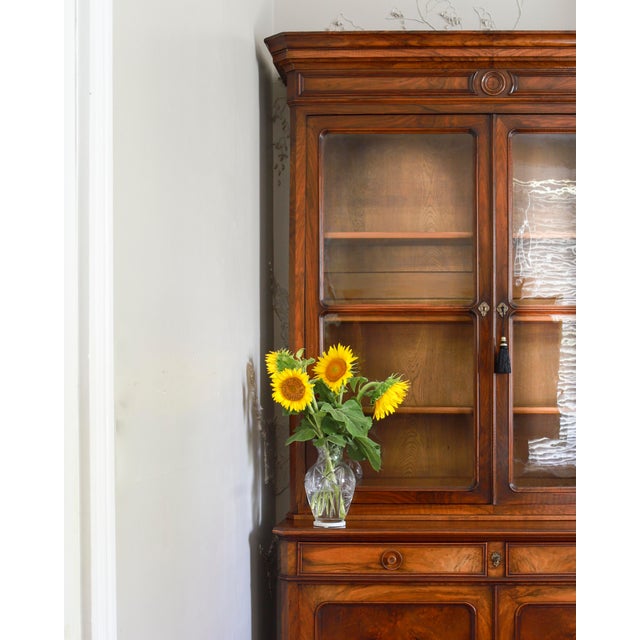 Wood 19th C Louis Philippe Display Cabinet, Bookcase, Buffet Deux Corps For Sale - Image 7 of 8