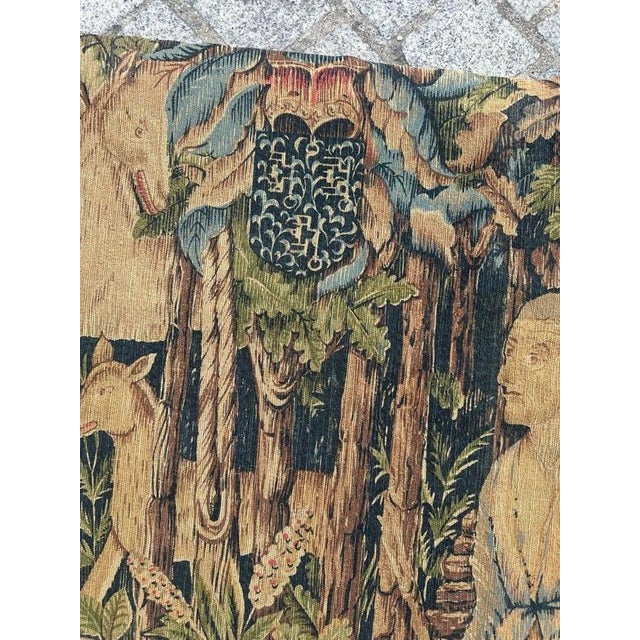Vintage French Screen Printed Tapestry, 1950s For Sale - Image 15 of 18