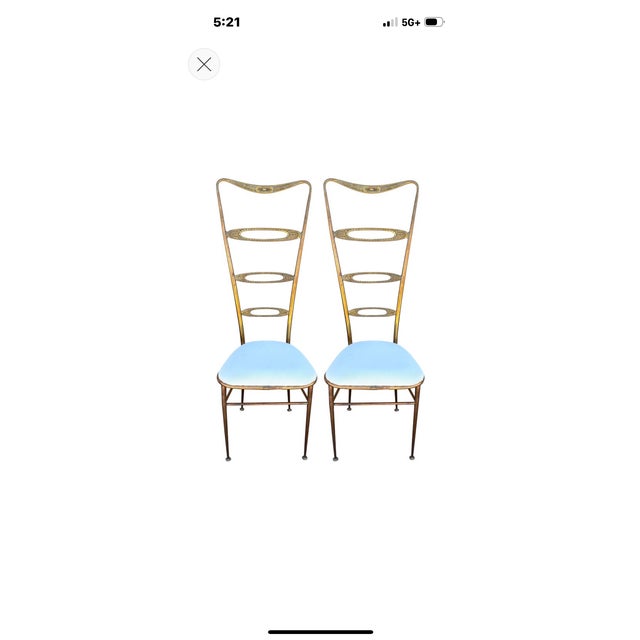 1960s Pair of Italian Modern Brass Chiavari Chairs For Sale - Image 13 of 13