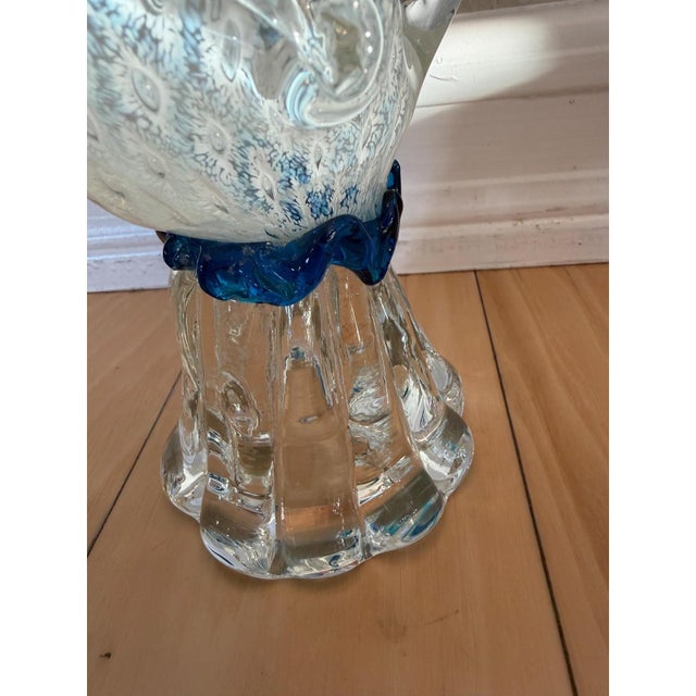 Transparent Large 18 in Mid Century Murano Glass crane heron circa 1950 By Fratelli Toso For Sale - Image 8 of 11