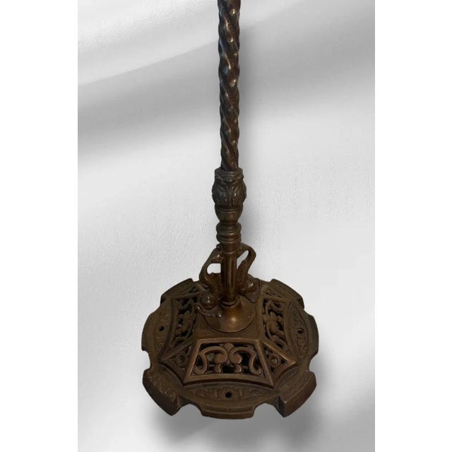 This Colonial Premiere Company floor lamp is from the Arts and Crafts time period! Made of brass and cast iron, the patina...