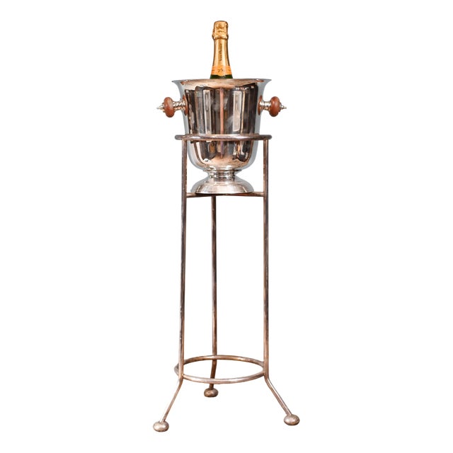 French Silver-Plated Champagne Stand Bucket For Sale