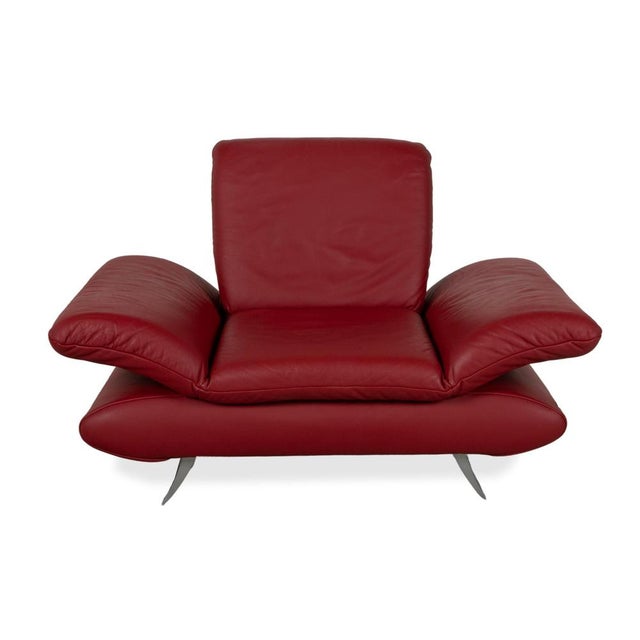 Leather Armchair in Red with Manual Function by Koinor Rossini For Sale - Image 16 of 17