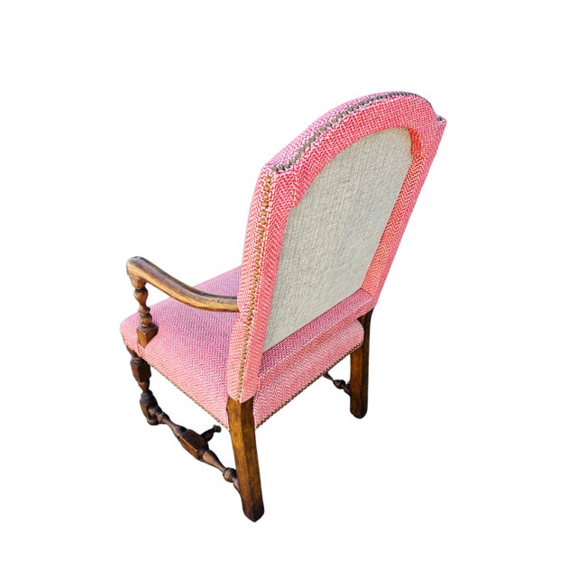 Early 20th Century Louis XIII Style Walnut Fauteuil Armchair, Pair For Sale - Image 6 of 9