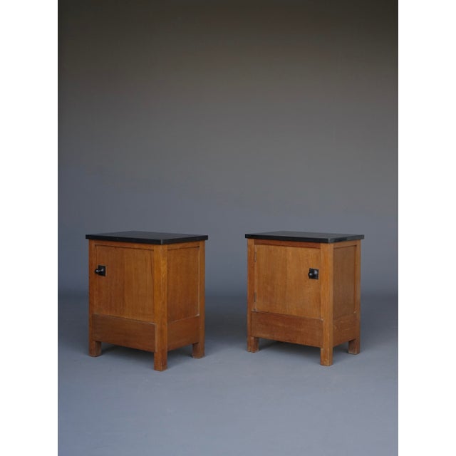 Art Deco Oak Bedside Cabinets by Henk Wouda for Pander & Zn., 1920s, Set of 2 For Sale - Image 4 of 18