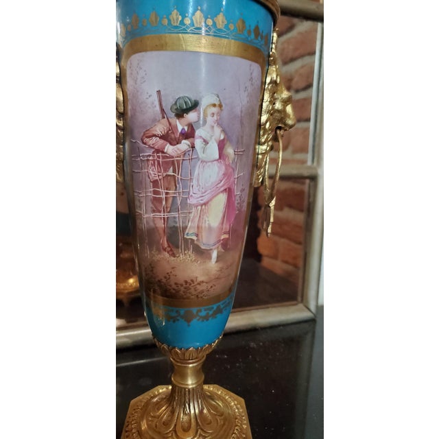 Ceramic Napoleon III Porcelain Vases from Sevres, Set of 2 For Sale - Image 7 of 12